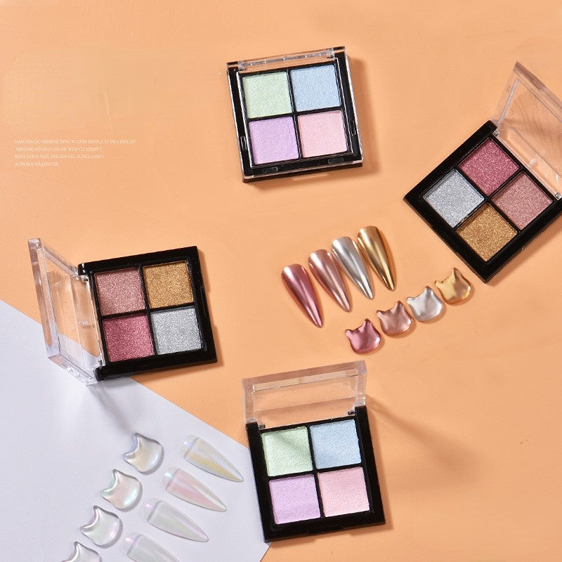 Wholesale Nail Art Four Grid Color Matching Mermaid Solid Powder Set